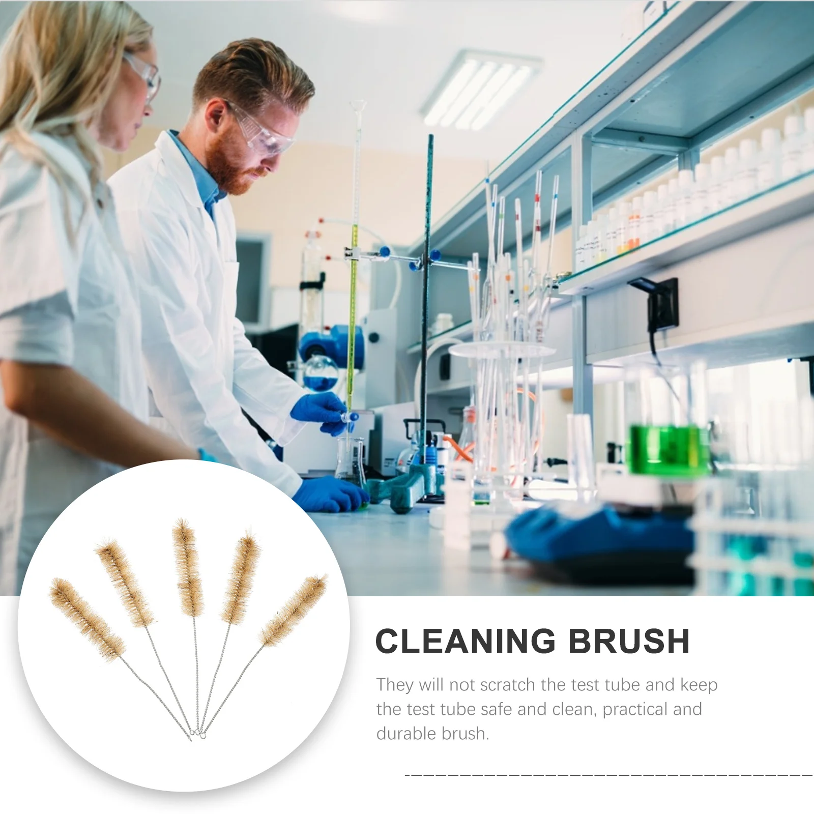 

10Pcs Test Tube Cleaner Brush Nylon Durable Tube Cleaning Brushes for Laboratory Experiment Cleaning Brush Cleaner