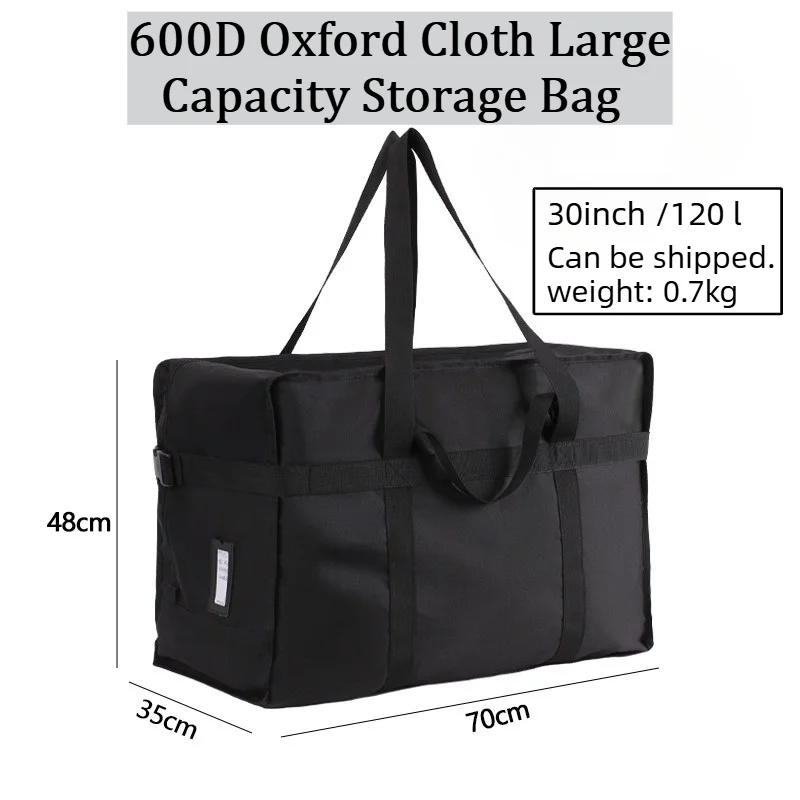 600D Oxford Cloth Large Capacity Travel Bag wear-resistant Waterproof Airline Check In Bag for Moving Camping Luggage Storage