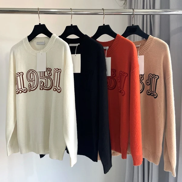 

Свободный американский вязаный женский свитер Sle Long Sve round Ne Pure Color Camere South Oil Euro 24, новая версия 2025 Au...