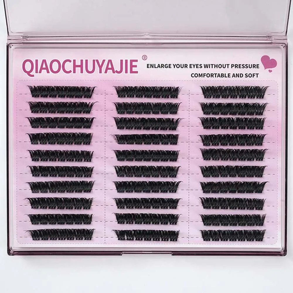 ملحقات الرموش L حليقة الرموش الصناعية لتقوم بها بنفسك مجزأة الرموش العنقودية الفردية الطبيعية المائلة المجنحة #1