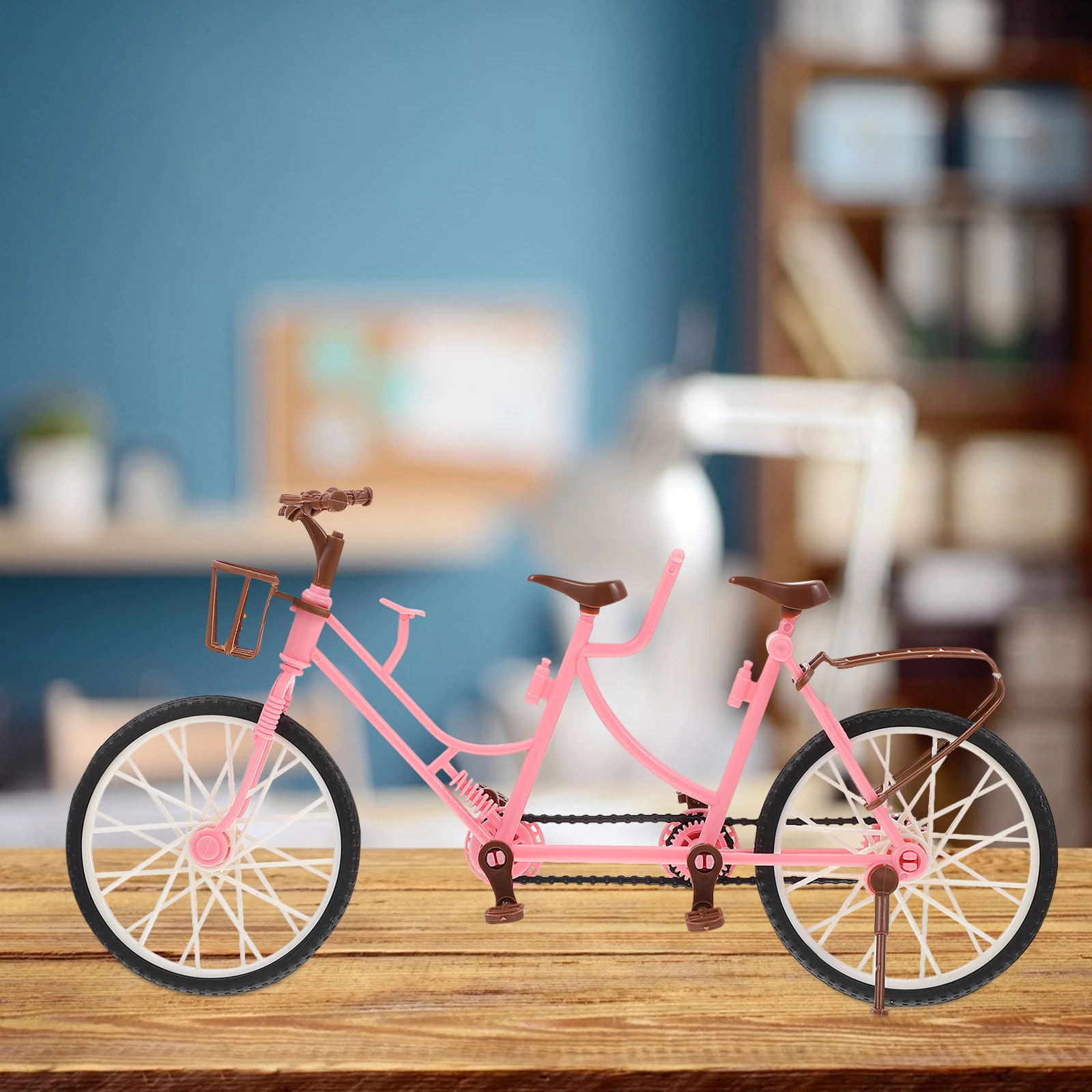 

Two-seater Bicycle Kids Toy Bicycles Miniature Abs Accessories Child Desktop Bike Model Practical Adornment Durable Ornaments 3