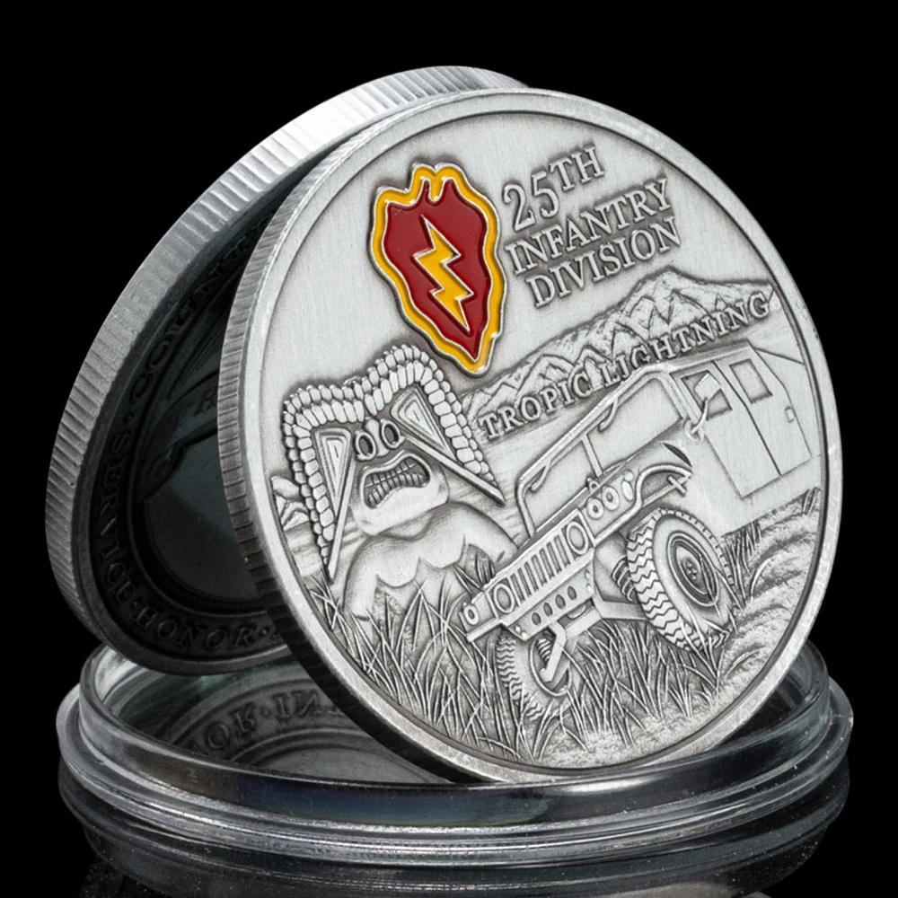 25th Light Infantry Division of The U.S. Army Tropic Lightning Collectible Silver Plated Challenge Coin Commemorative Coin