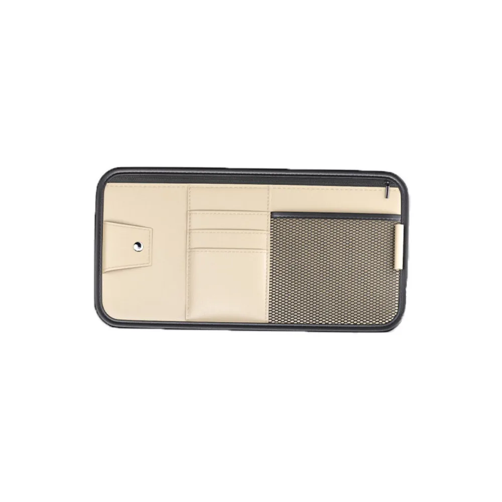 الإبداعية بلون سيارة الشمس قناع المنظم سعة كبيرة شبكة النظارات الشمسية كليب بو الجلود العالمي بطاقات حامل السيارة الداخلية #1