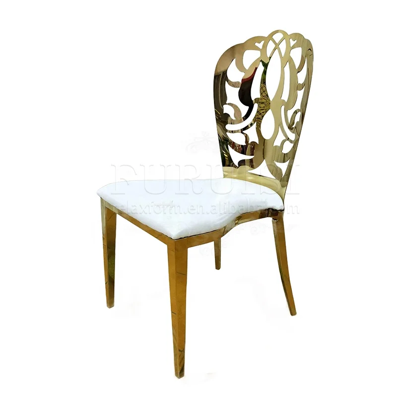 * Stainless Steel Flower Back Chairs for Luxury Wedding Banquets and Hotel Event Chair