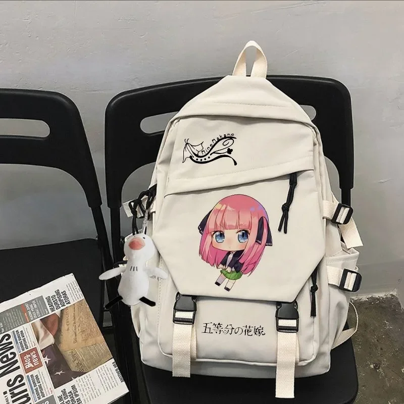 

28×45×14cm Black White,The Quintessential Quintuplets, Gotoubun no Hanayome,Kids Teens School Bags, Anime Backpacks Girls Boys