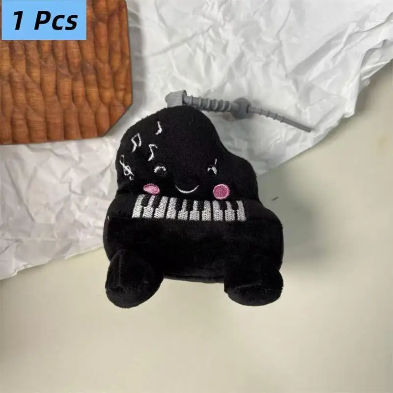 1/2 個かわいい面白い黒赤面ピアノぬいぐるみおもちゃキーホルダーペンダントバッグチャームバックパック吊り飾りガーリーキーリングギフト