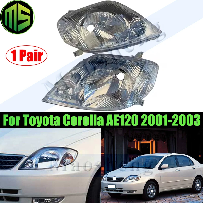 

Maosheng 1 пара галогенных фар для Toyota Corolla AE120 2001-2003, передняя фара, фара 81130-1E600 81170-1E480