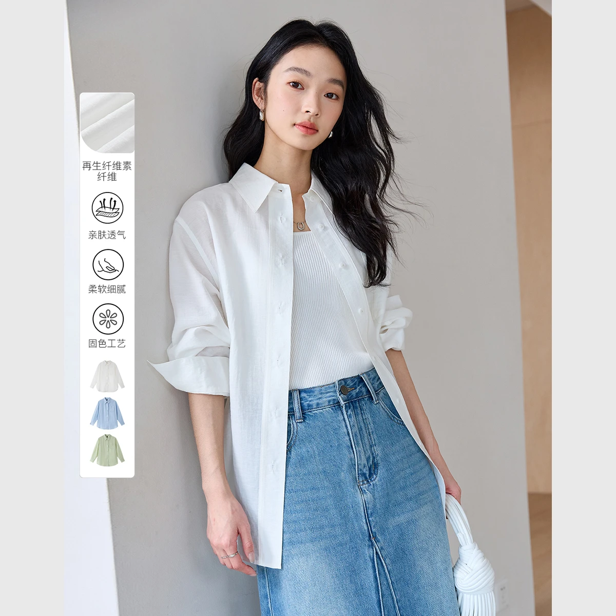 

VIMLY Casual Loose Fit Shirts Women 2025 Autumn New Solid Long Sleeve Top Asymmetric Design Blouses Pocket Female Clothing A0183