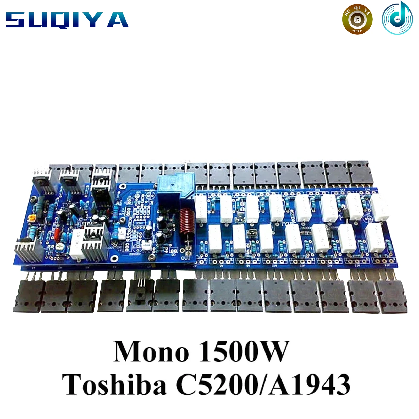 

1500W Mono Power Amplifier Board High Power 28 Toshiba Transistors C5200 A1943 Low Distortion Low Noise HIFI Audio Amplifier