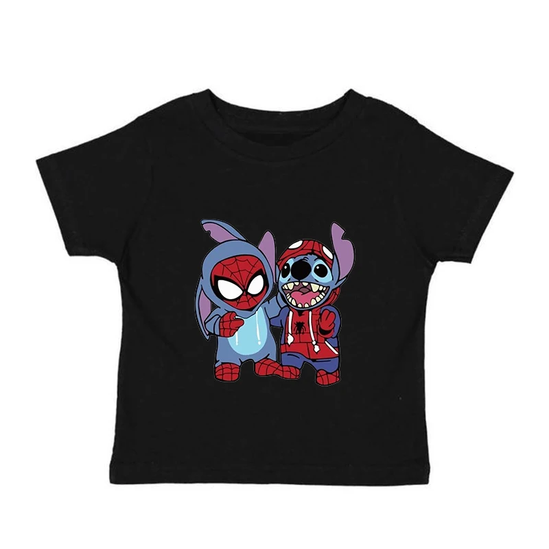 Kawaii Lilo Stitch Print T-shirts Tops For Women Summer T-shirts Casual O-neck Ohana Stitch T-shirts Clothes