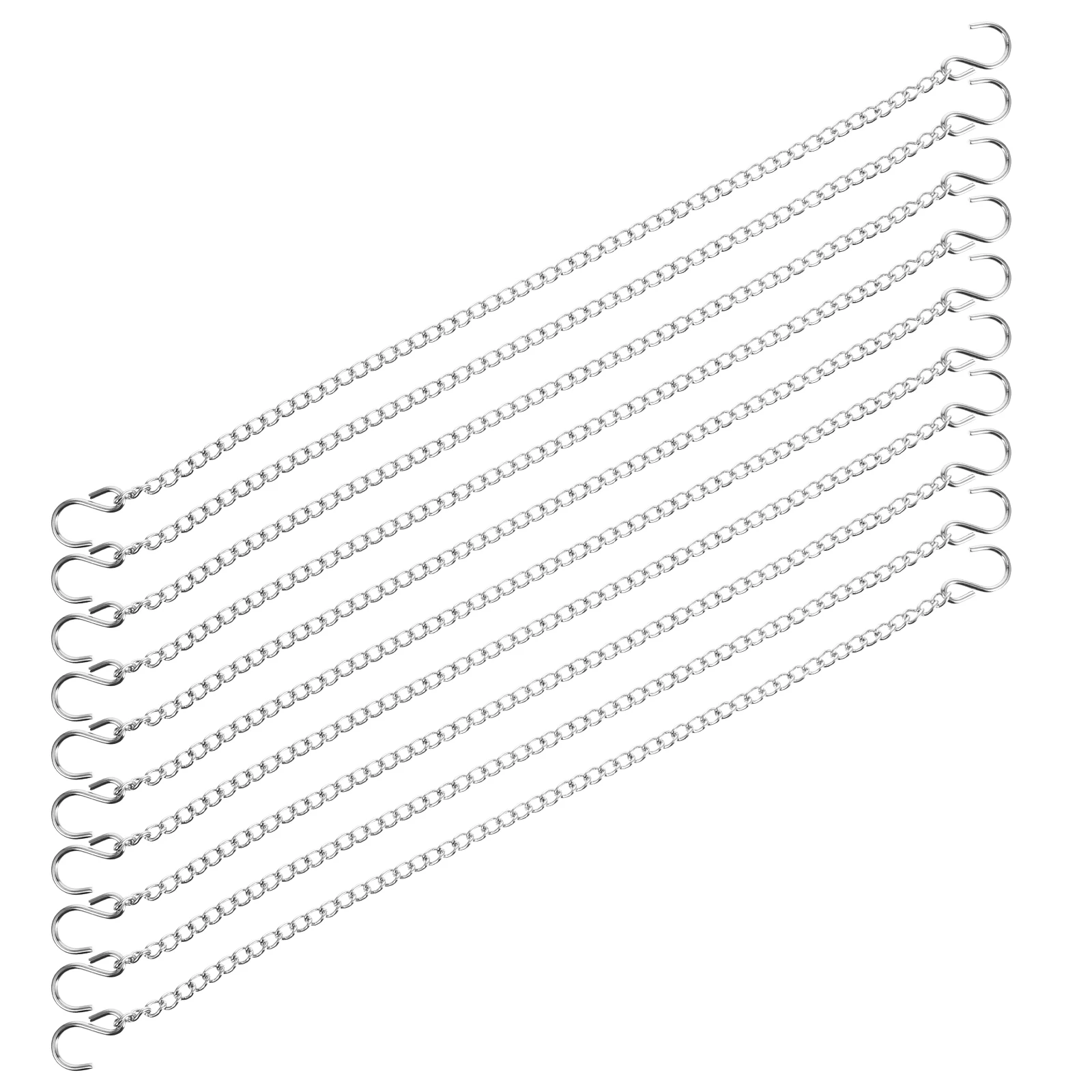 

10pcs Parking Sign Chains Silver Iron Hooks for Baskets Plants Bird Feeders Picture Hangers Chalkboards Weatherresistant