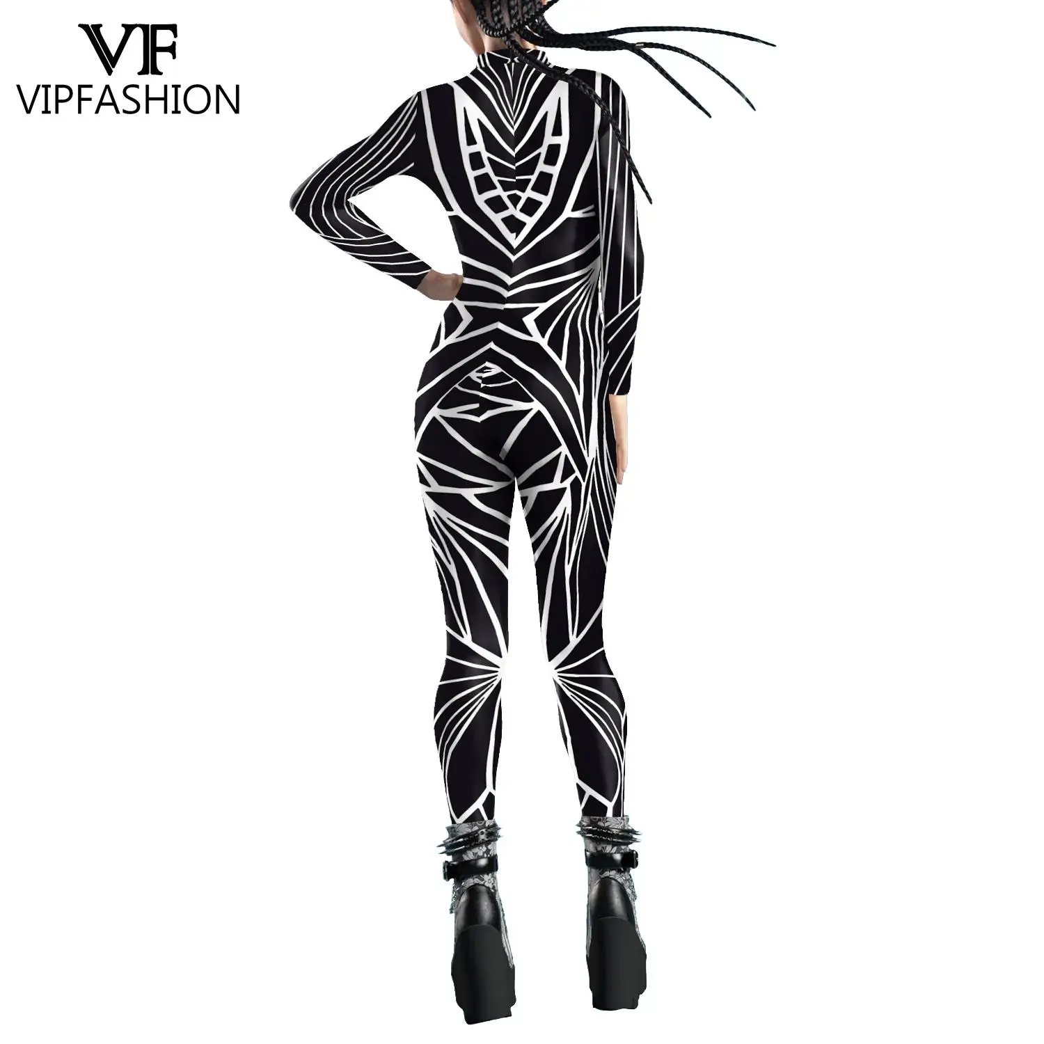 VIP FASHION Woman Crystal Damage Costume Black Mirror Jumpsuits Woman Art Zentai Bodysuit Girl Holiday Party Cosplay Outfit