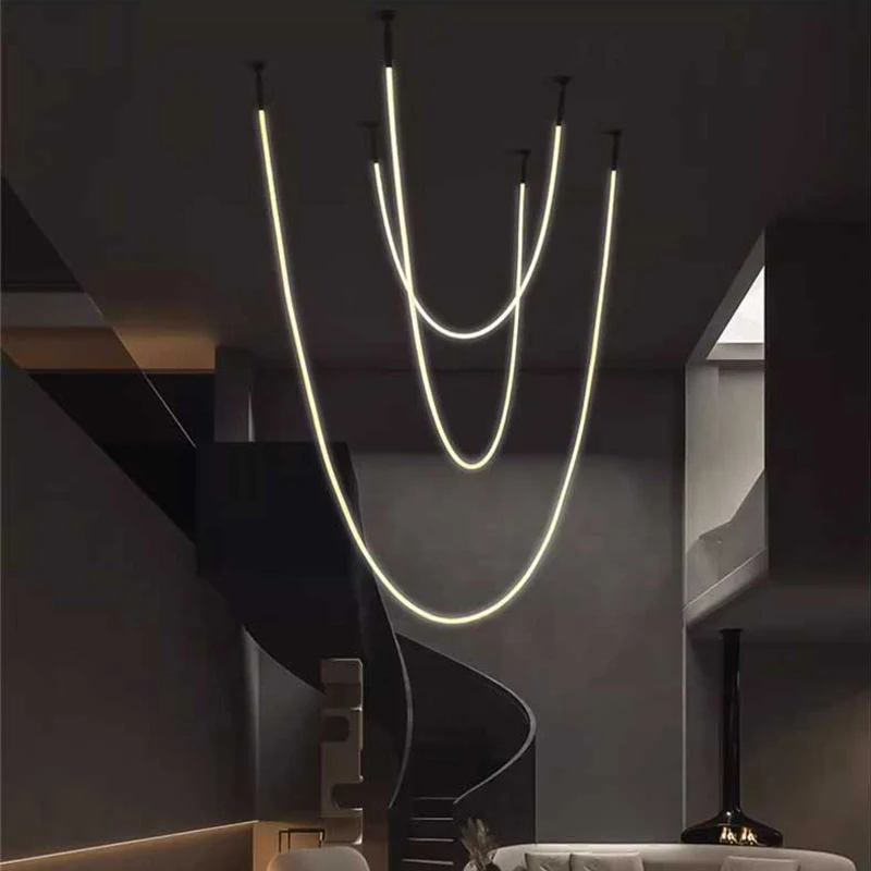 أضواء الخط الحد الأدنى الحديثة الإبداعية وشخصية سيليكون أضواء قلادة عمودية غرفة المعيشة غرفة نوم الممر ديكور