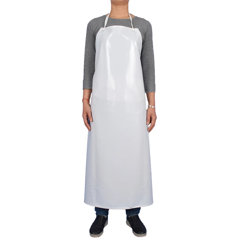 1Pcs thickened white apron restaurant barbecue waterproof and oil-proof PVC apron men and women kitchen baking cooking apron