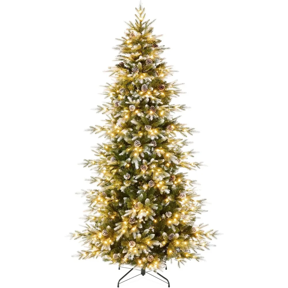 9ft Pre-Lit Artificial AspenChristmasTree, Noble Holiday Décor / 3,088 Branch Tips, 2-in-1 Multicolor LED Lights, Christmas Tree