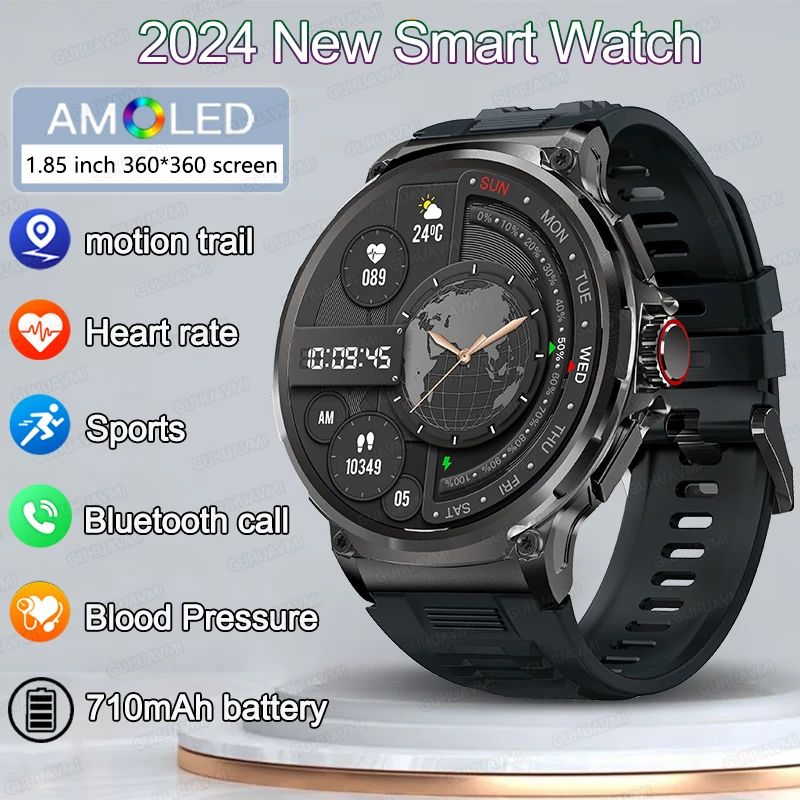 1.85 Inch Smart Watch Men 710mAh Battery Long Standby Bluetooth Call Smartwatch 2023 New Fitness Watch Sport Tracker Andriod IOS