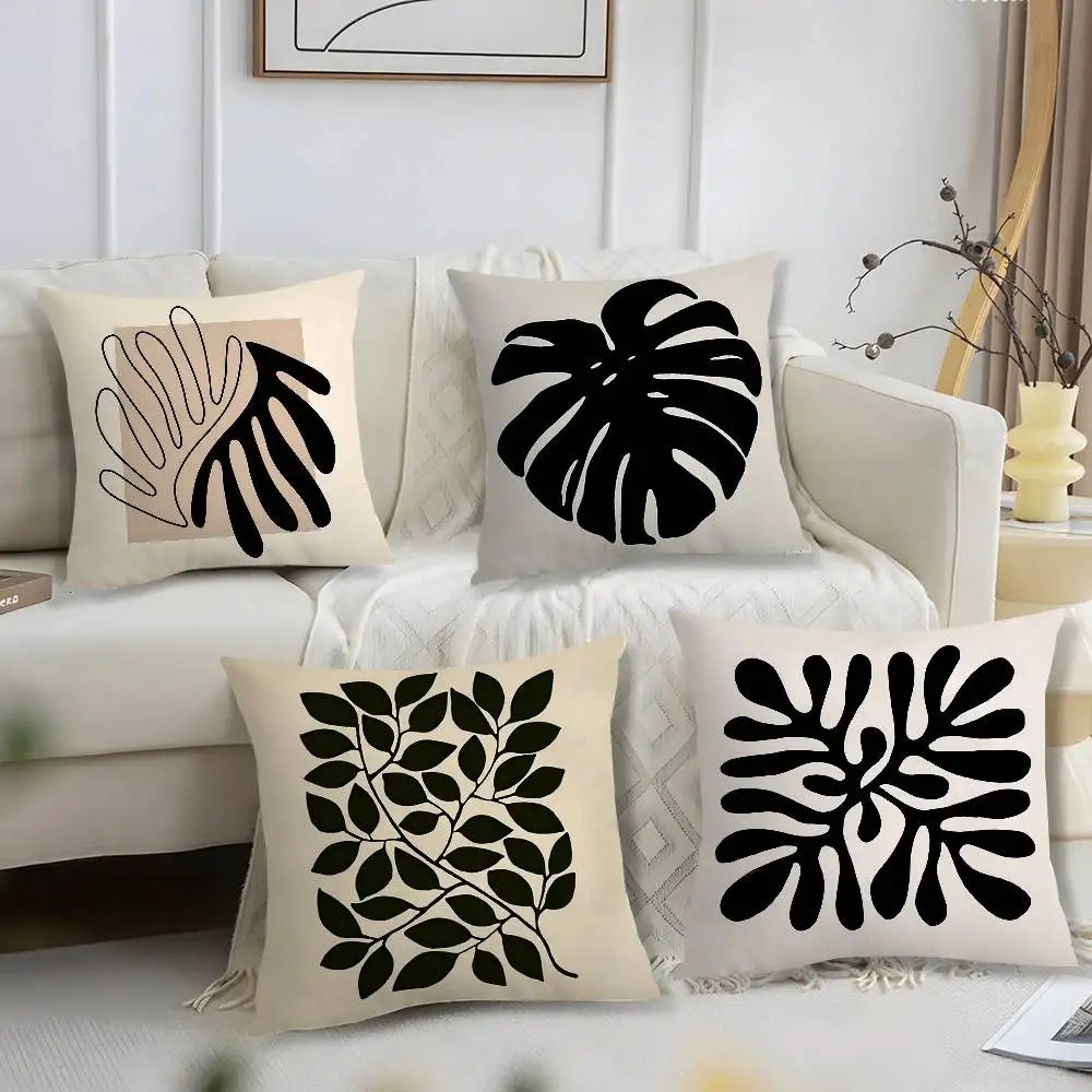 

Classic Modern Flowers Pillow Case Short Plush Print Cushion Cover Square Throw Pillow Covers Sofa Home Decor