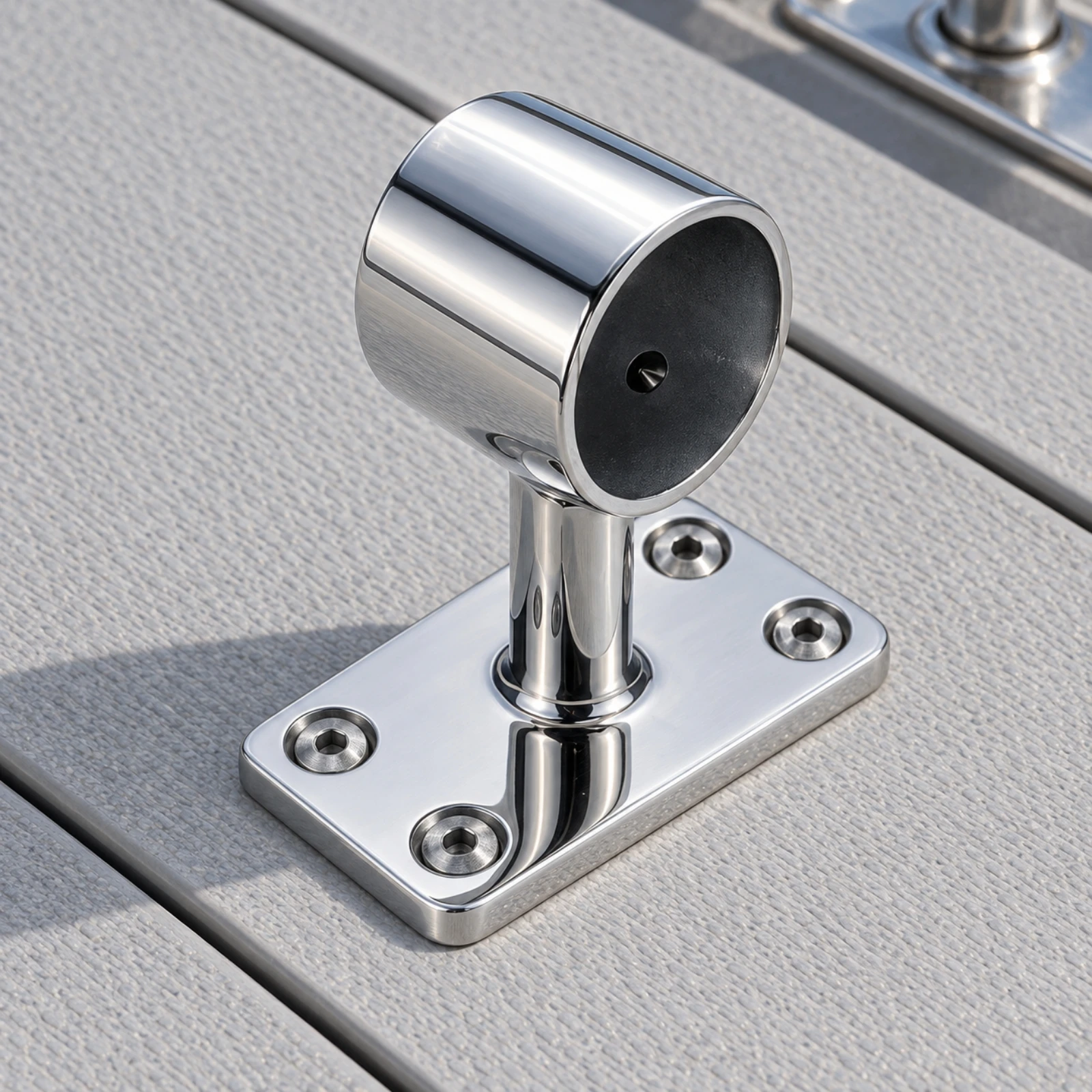 Handrail Support Bracket with Mounting Plate Corrosion Resistant Stainless Steel Handrail Bracket Hardware Silver Polished