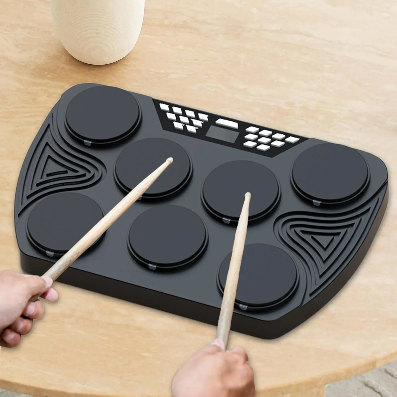 

7 Pads Electronic Drum Set Portable Drum Pad with Drum Sticks for Teens Kids