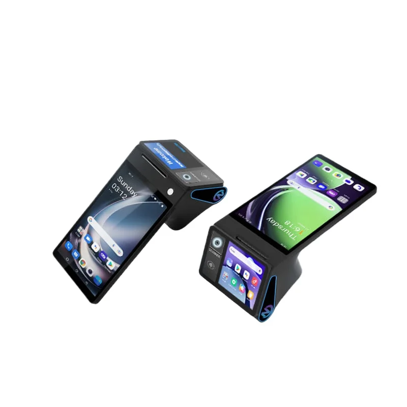 Handheld cash register and scan code all-in-one machine Android dual-screen cash register,catering and hotel smart pos end point