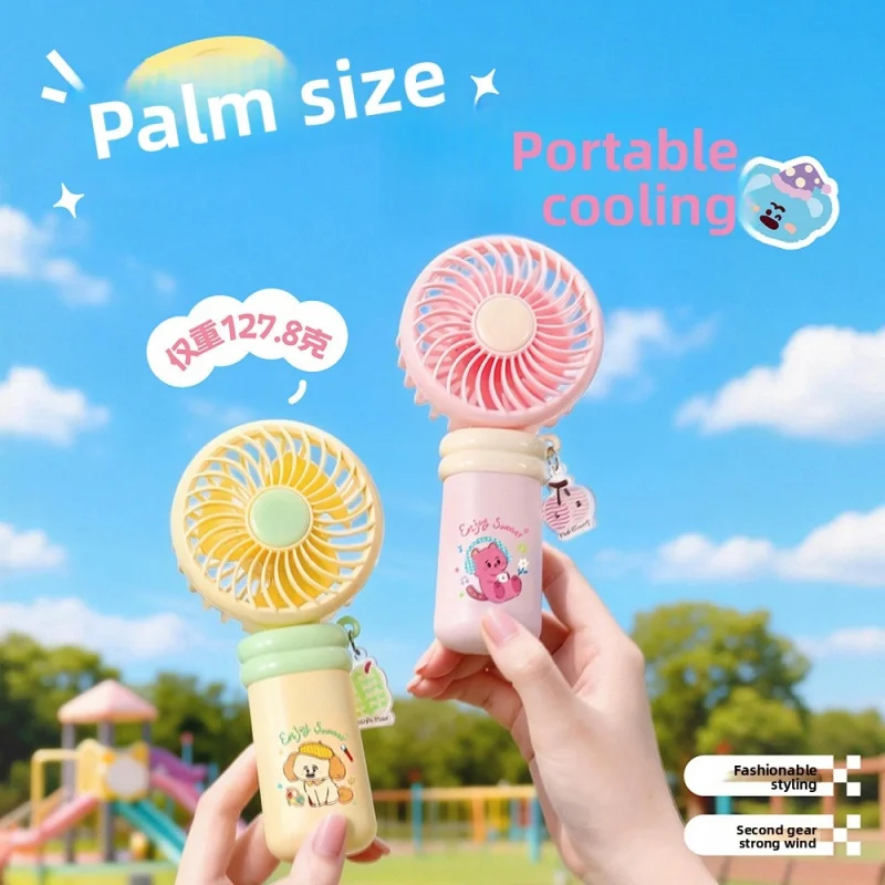 

New handheld cartoon-printed mini fan, portable and convenient to carryUSBRechargeable Silent Desktop High-Wind Electric Fan