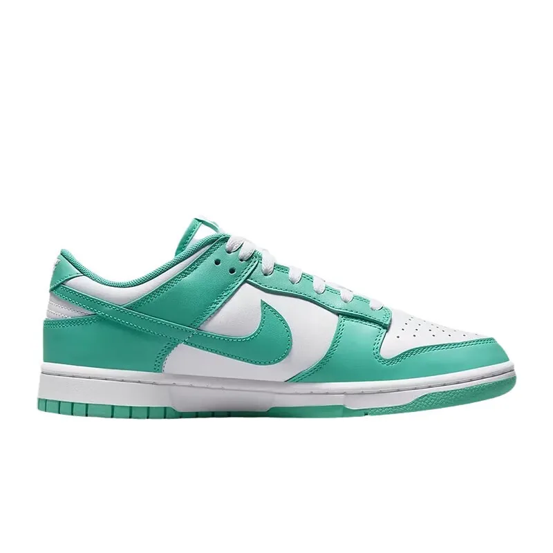 Tênis de skate casual de cano baixo masculino NIKE Dunk Low em branco e verde