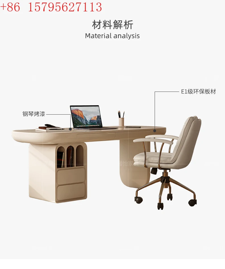 

02 French Cream Style Desk Modern Minimalist Desktop Computer Home Study Desk