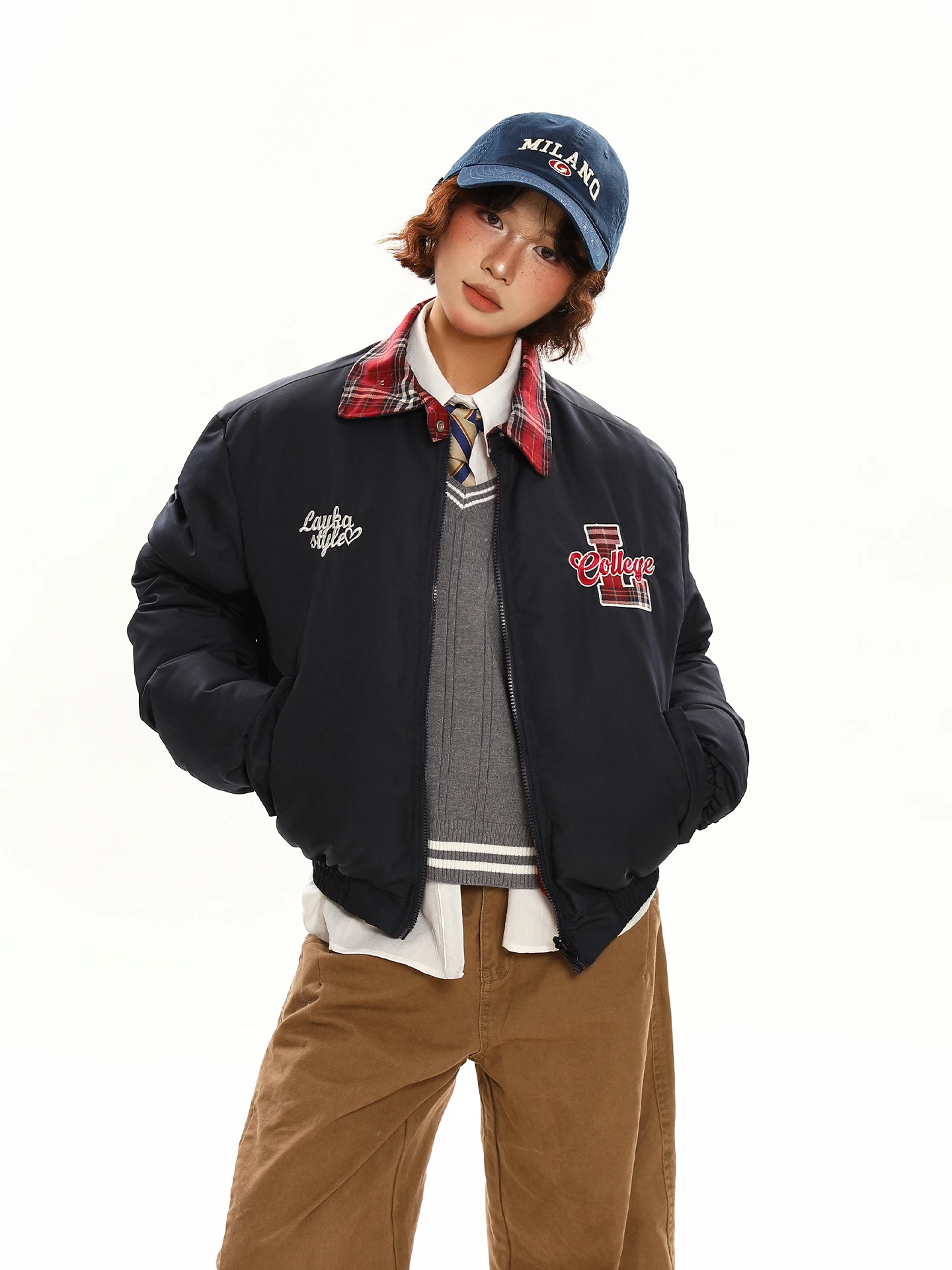 

Chen Stiy Old Store, двусторонний хлопковый джет в американском стиле ретро, женское зимнее теплое пальто, верхняя одежда