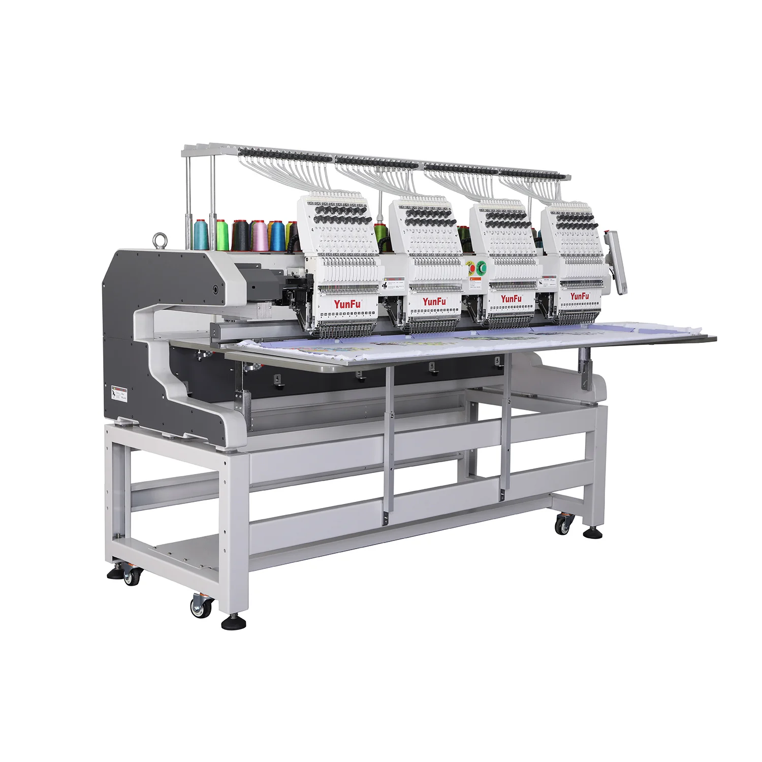 Industrial 4 Head Embroidery Machine 400x450mm 12 Needle 15 Needle Multi-head Automatic Embroidery Equipment