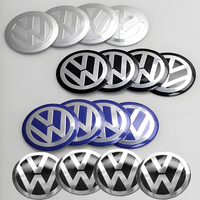 4Pcs VW Logo 56mm 60mm 65mm Car Wheel Hub Center Cap Stickers Decal For Volkswagen B5 GTI Golf 5 Caddy Passat b6 Tiguan Polo MK6