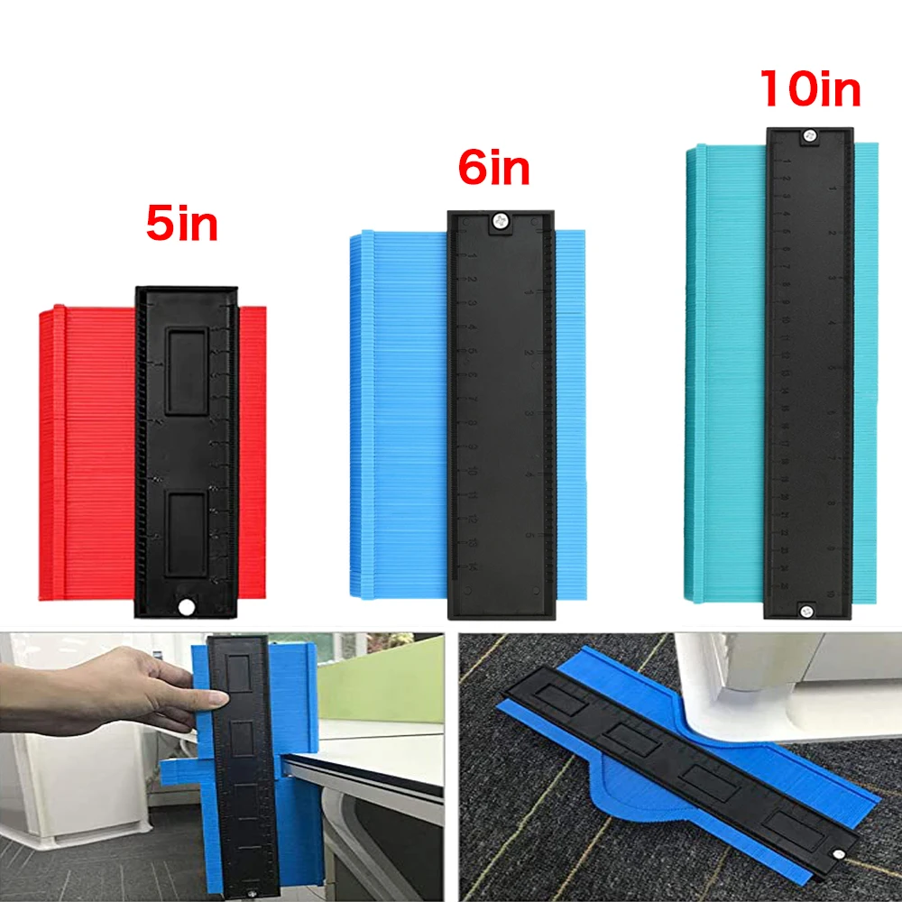 5/6/10In Contour Gauge Duplicator Multifunctional Plastic Carpentry Measurement Irregular Profiler Marker Cutting