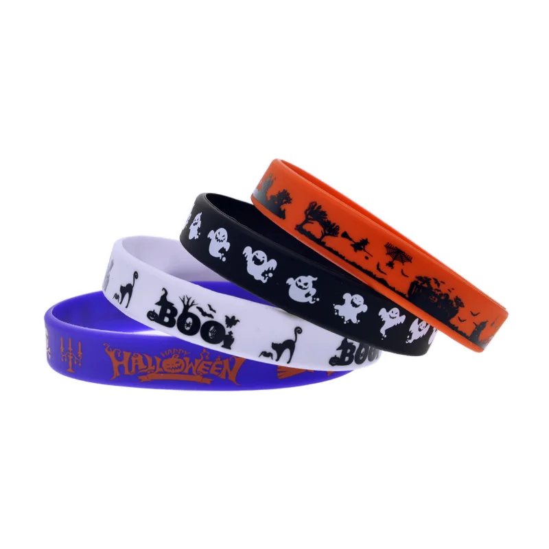 silicone halloween wristband para homens e mulheres trick or treat holiday gift 50 pcs 01