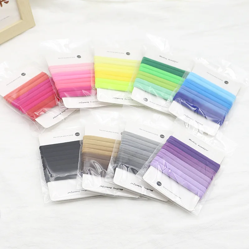 アスレチックヘアバンド 8個入り プレミアムナイロンシュシュ 跡がつかないヘアゴム 太い髪用 ヨガ ランニング ヘアアクセサリー 女の子用