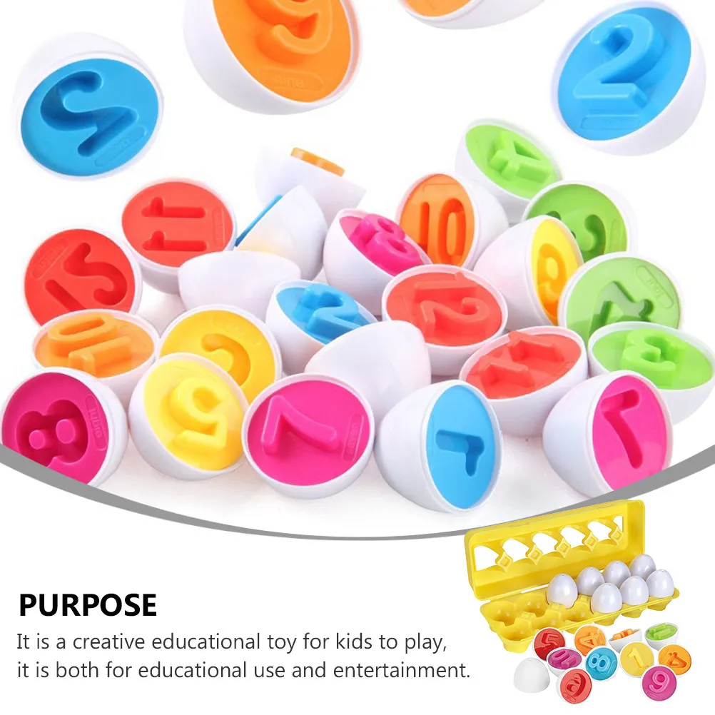 

Набор из 12 яиц с цифрами для сопоставления, красочный развивающий набор для дошкольников, обучающие математические игры, когнитивные головоломки для сопоставления