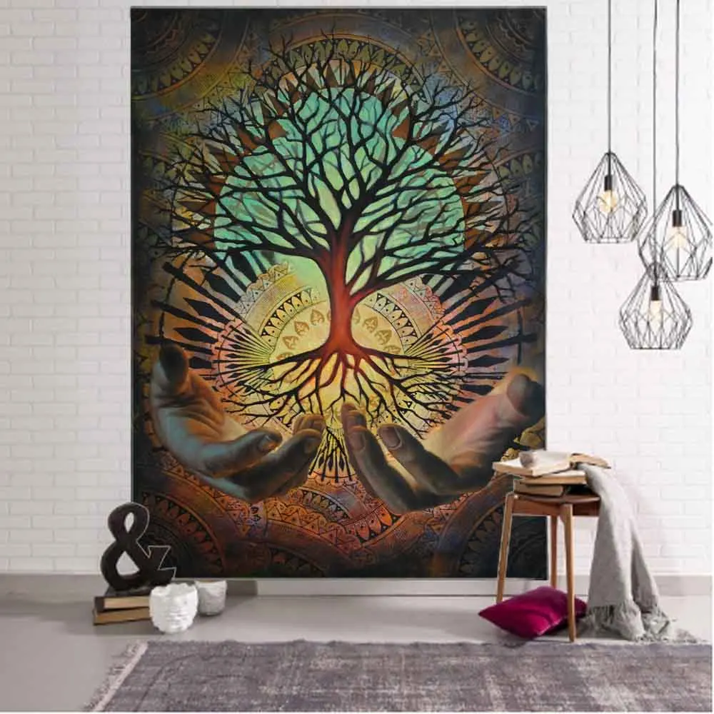 

Psychedelic Mandala Art Tapestry Wall Hanging Hippie Wall Decor Tapiz Boho Room Background Cloth Home Decor Yoga Mat Sheets