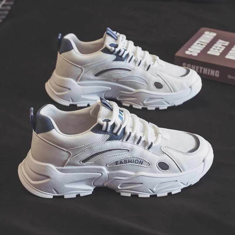 

Men's Breathable Running Shoes Summer New Style Casual Sports Dad Trendy Sneakers Mesh Upper Comfortable Flat Heel Rubber Sole