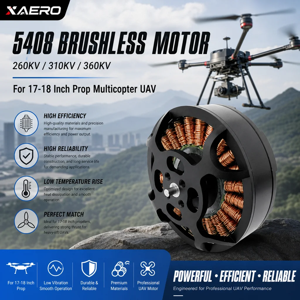 

XAERO 5408 260KV 310KV 360KV Brushless Motor for 17 18 inch Prop Multicopter UAV