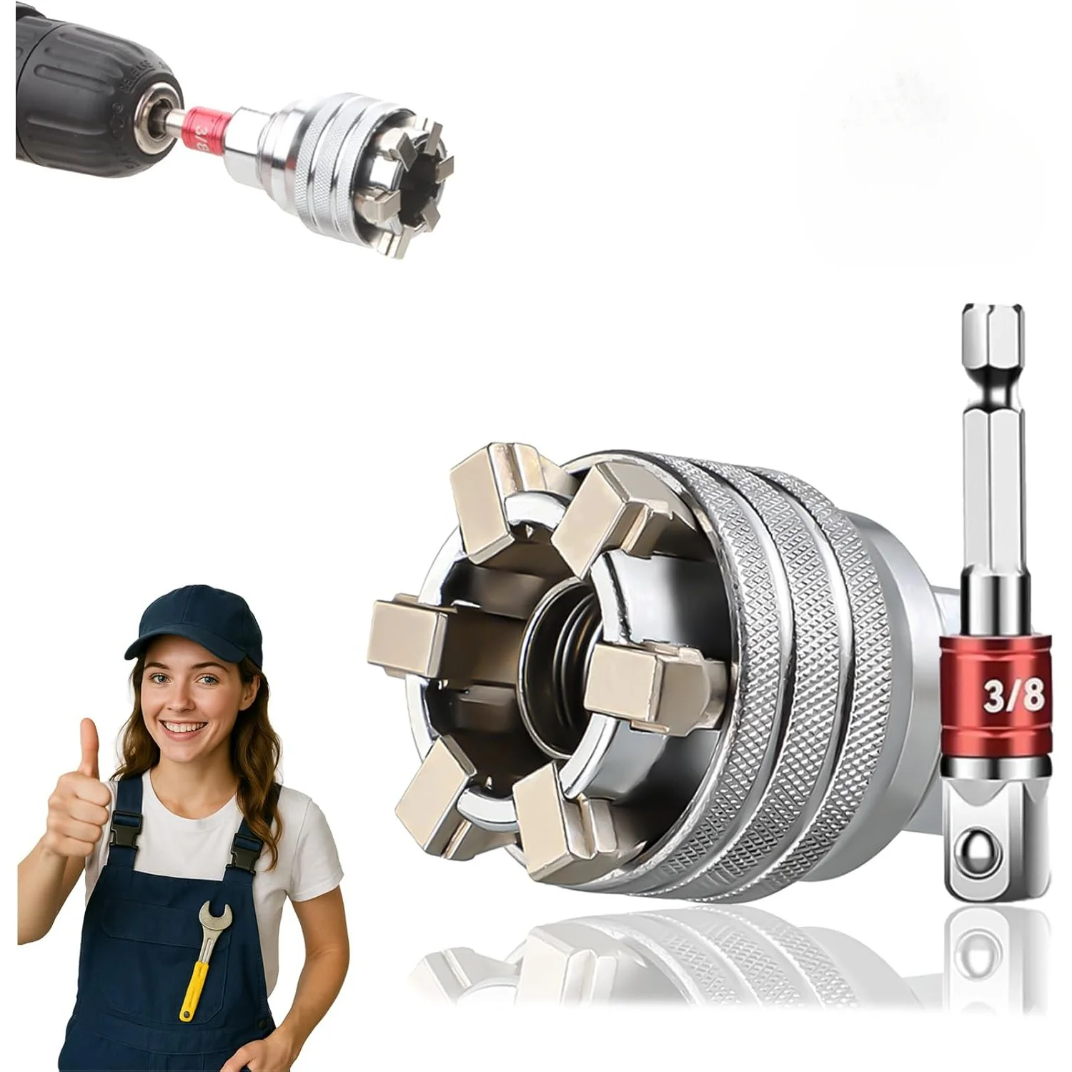Drive Wrench Conversion Sleeve Universal Multifunctional Socket Tool Covers 10-19mm 3/8 To 3/4 Inch Specifications for Daily Use