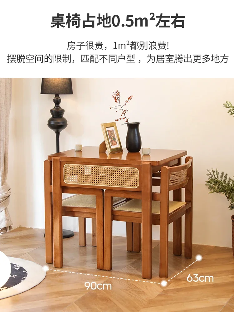 Balcony Table-Chair Set Solid Wood Three-Piece Tables and Chairs Leisure Chair a Table with Two Chairs