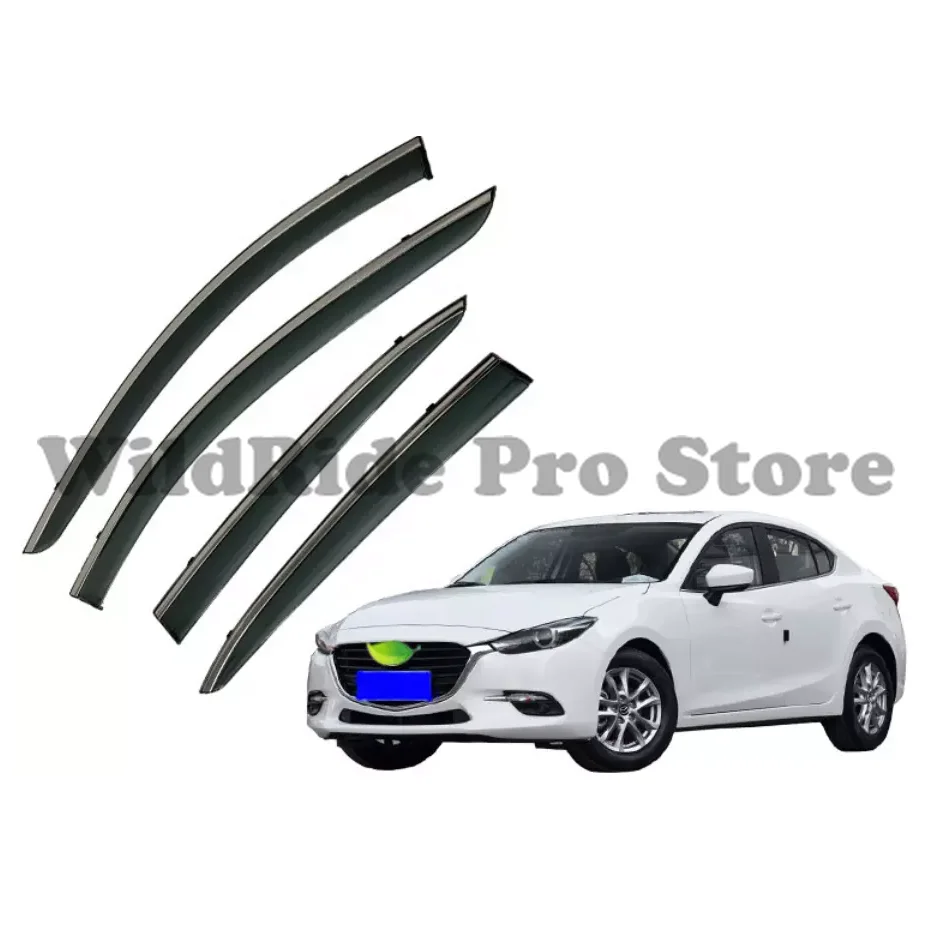 

1 set Rain Guards Compatible with 2014 2017 Mazda 3 Side Window Deflectors Vent Window Visors Front Rear