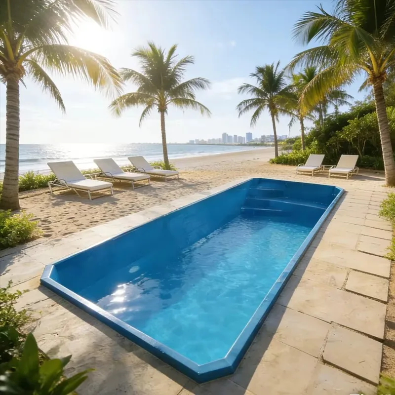 Modern Minimalist Container Swimming Pool Smooth Exterior Surface Custom Landscape Matching Design Outdoor modular pool leisure