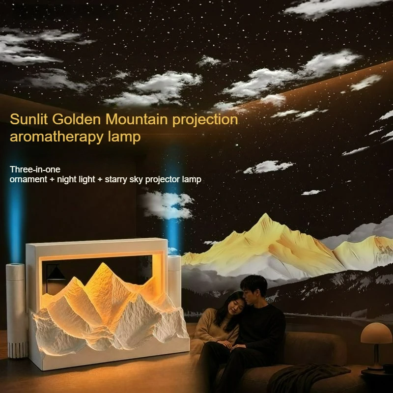 3‑in‑1 Aromatherapy Lamp Gypsum Starry Sky Projector Night Light Magnetic Dual‑Lens Touch Control Ambient Lamp Home Decor Gift