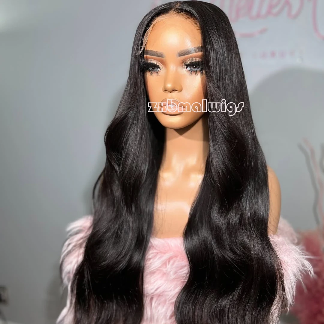 

Synthetic Hair Black Body Wave 13X4 Lace Front Wig For Women Glueless Preplucked Daily Cosplay Heat Resistant Fiber