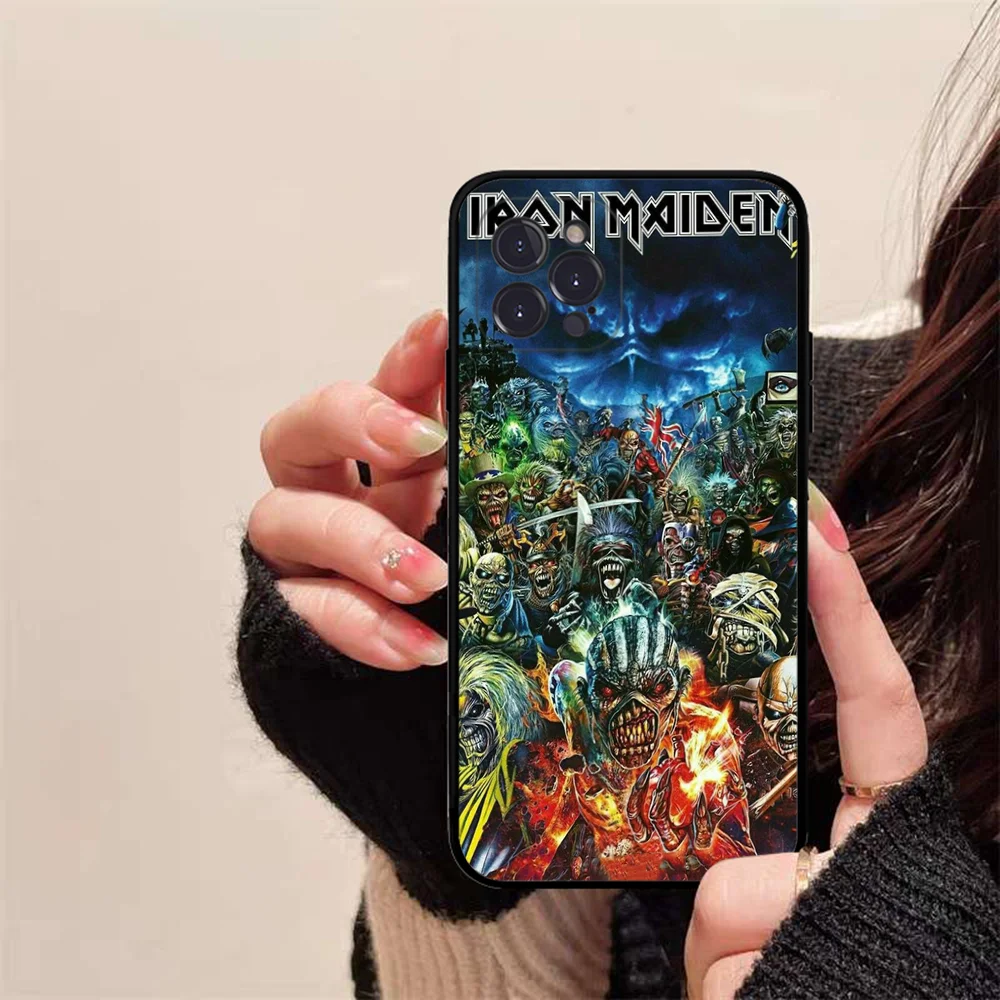 I-IronS Rock M-Maiden Band Phone Case Silicone Soft For Iphone 15 14 13 12 11 Pro Mini XS MAX 8 7 6 Plus X XS XR Cover