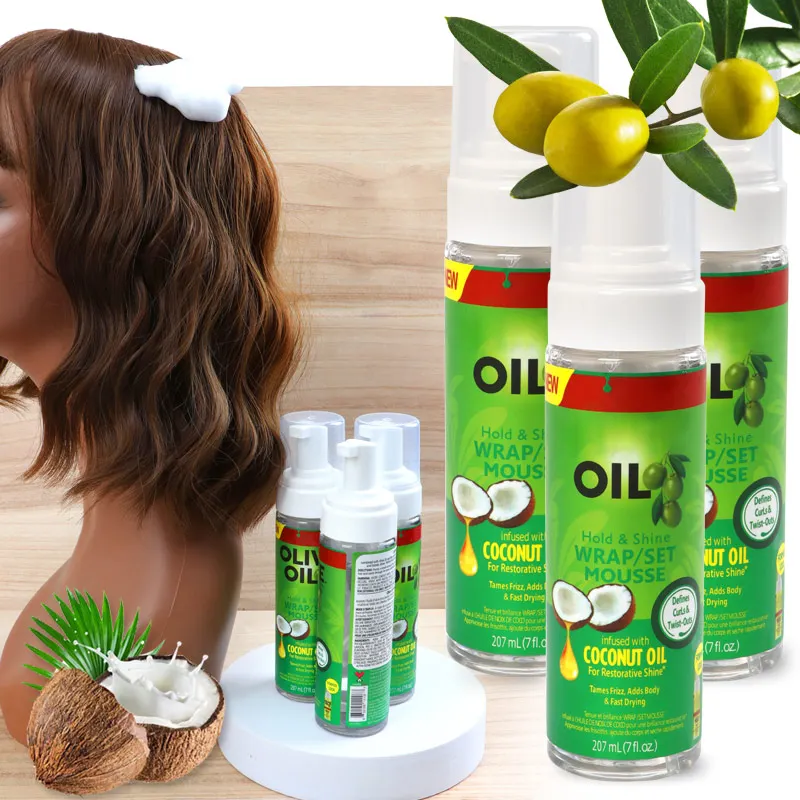 Mousse volumizzante per capelli per donne e uomini Ispessimento e styling Mousse in schiuma anti-crespo Mousse per capelli all'olio d'oliva Capelli morbidi e lucenti