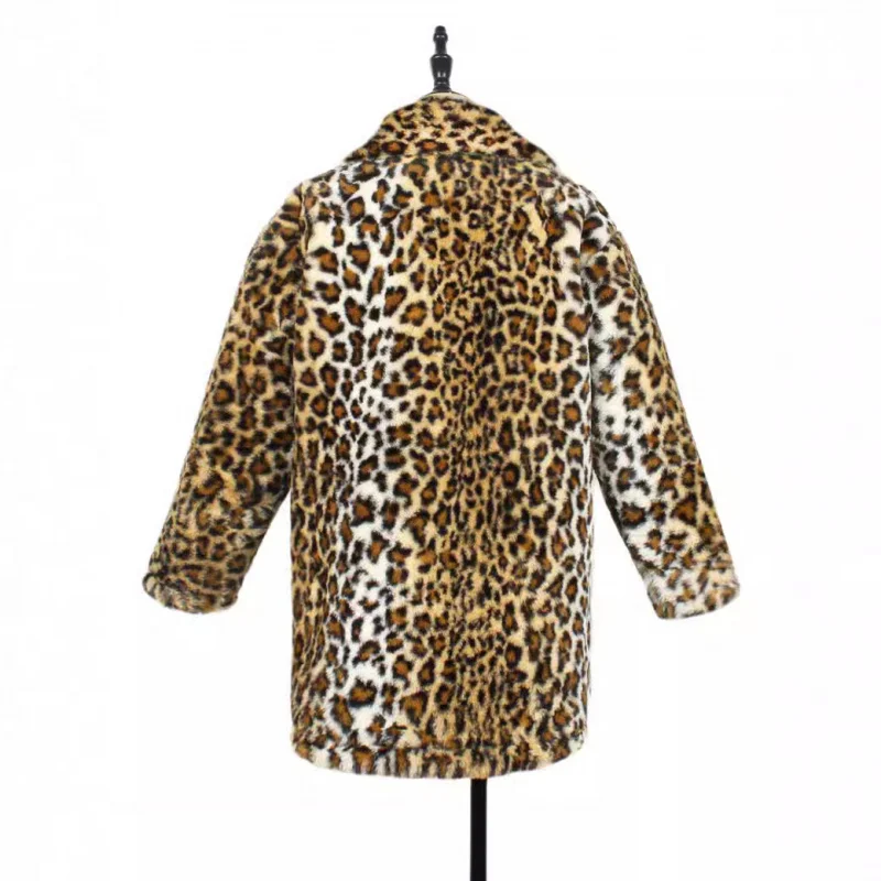 2025long europeu americano terno colarinho leopardo impressão feminino casaco casual outono e inverno