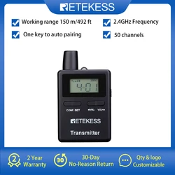 Retekess Wireless Transmitter For TT109 Tour Guide System 50 Channel Traveling Museum Visit Meeting Factory Church Translation