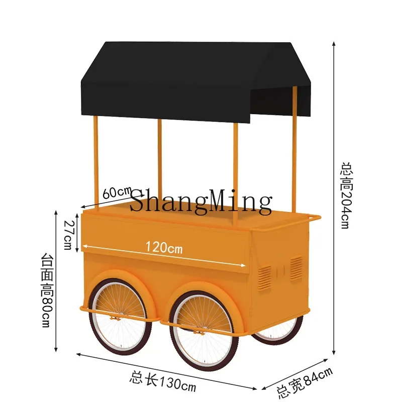 

ZYYInternet celebrity wrought iron movable stall hand push street cart stall trolley night market outdoor scenic spot