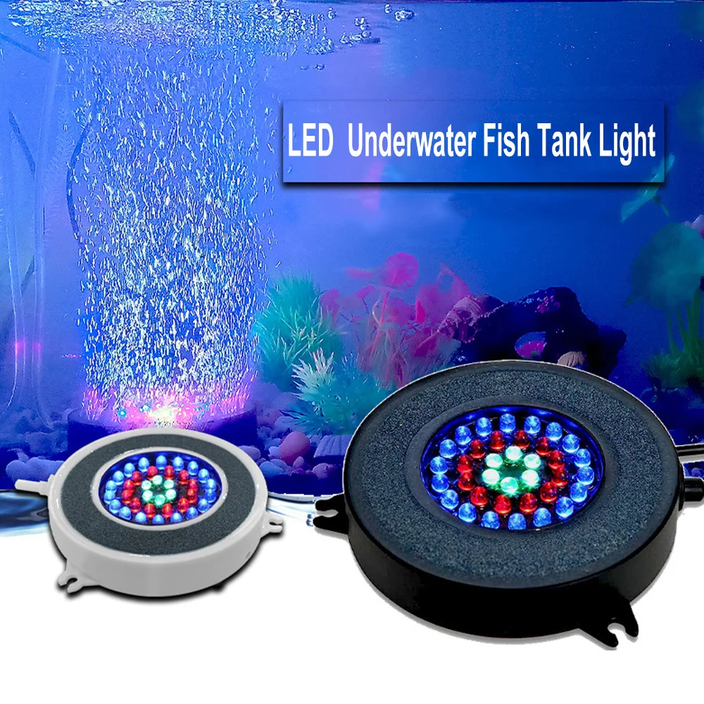 Imagem -05 - Aquário Air Stone Bubble Lamp à Prova Dágua Fish Tank Bubbler Lights Rgb Underwater Fish Tank Luz 13 Cores 36leds