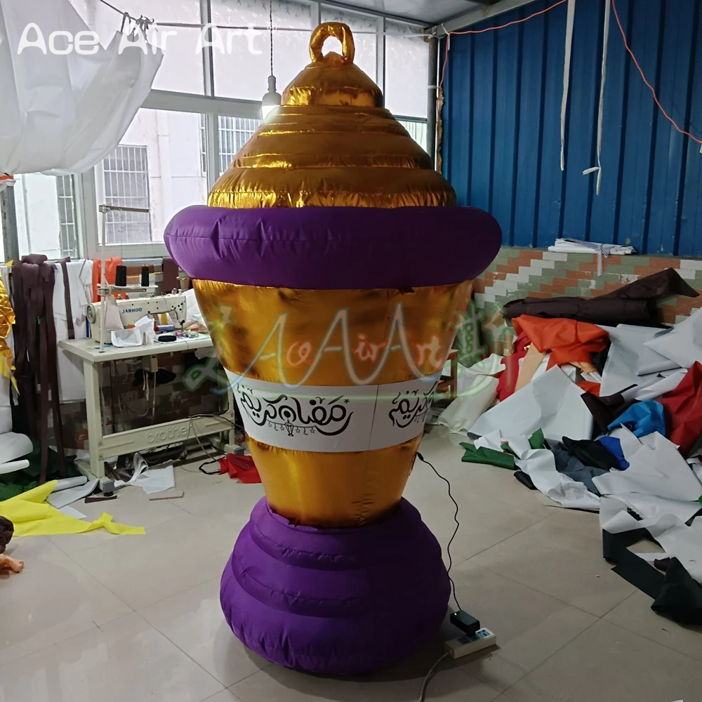 2mH Inflatable Lamp Model Balloon with Air Blower for Ramadan Party Props Decorations Advertisements